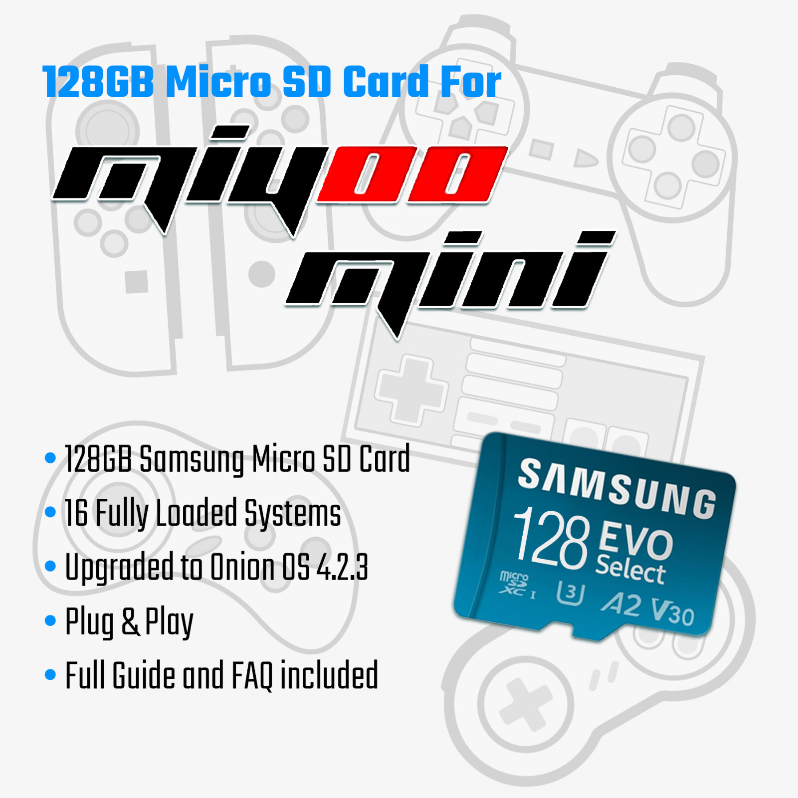 ONION OS 4.2.3 128GB MICRO SD CARD FOR MIYOO MINI FULLY LOADED RETRO
