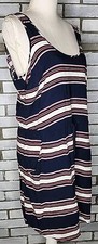Gap Women's Sleeveless Striped Tank Dress Size Medium Blue Multicolor Pockets