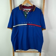 Tommy Hilfiger Polo Shirt Mens Extra Large Blue Short Sleeve Regular Fit Casual