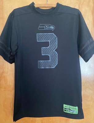 Mens Majestic Russell Wilson 3 NFL Seattle Seahawks Shirt Jersey Size Small