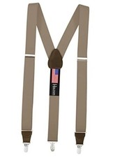 Suspender for Men Made in USA Y-Back Leather Crosspatch Tall - 54 Inches Tan