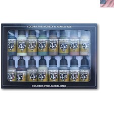 Vallejo 16-Piece WWII Allied Paint Set - 17ml for Model Airbrushing Excellence