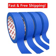 4 Rolls Blue Painters Tape, Masking Tape, Painter'S Tape, Painting Tape with Mul