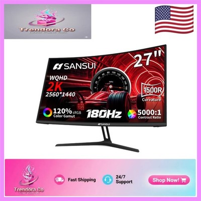 27 Inch Curved WQHD 2560X1440 Gaming Monitor - 180Hz & 1ms for Ultimate Perfo...