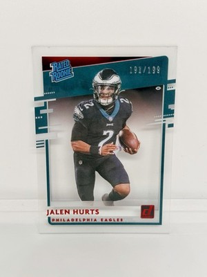 JALEN HURTS Rookie 2020 Clearly Donruss Red /199 Philadelphia Eagles RC #RR-JAH