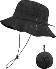 Quick Dry Waterproof Packable Bucket Hat for Women Men Outdoor Sun Hats with Det