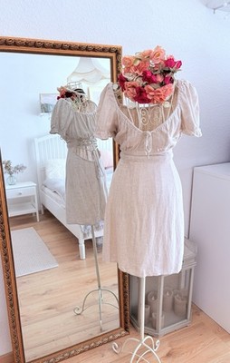 Boho Leinenkleid Mit Rückenausschnitt | XS