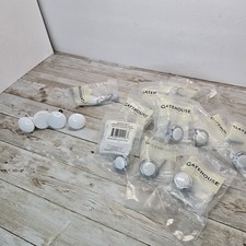 Huge Lot Of 15 White Porcelain Cabinet Knobs 1 Handle-10 W/ Chrome New Pkg