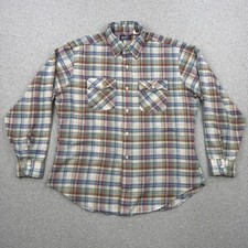 Vintage Levis Shirt Mens XL Plaid 80s Button Up Long Sleeve Pockets Made In USA