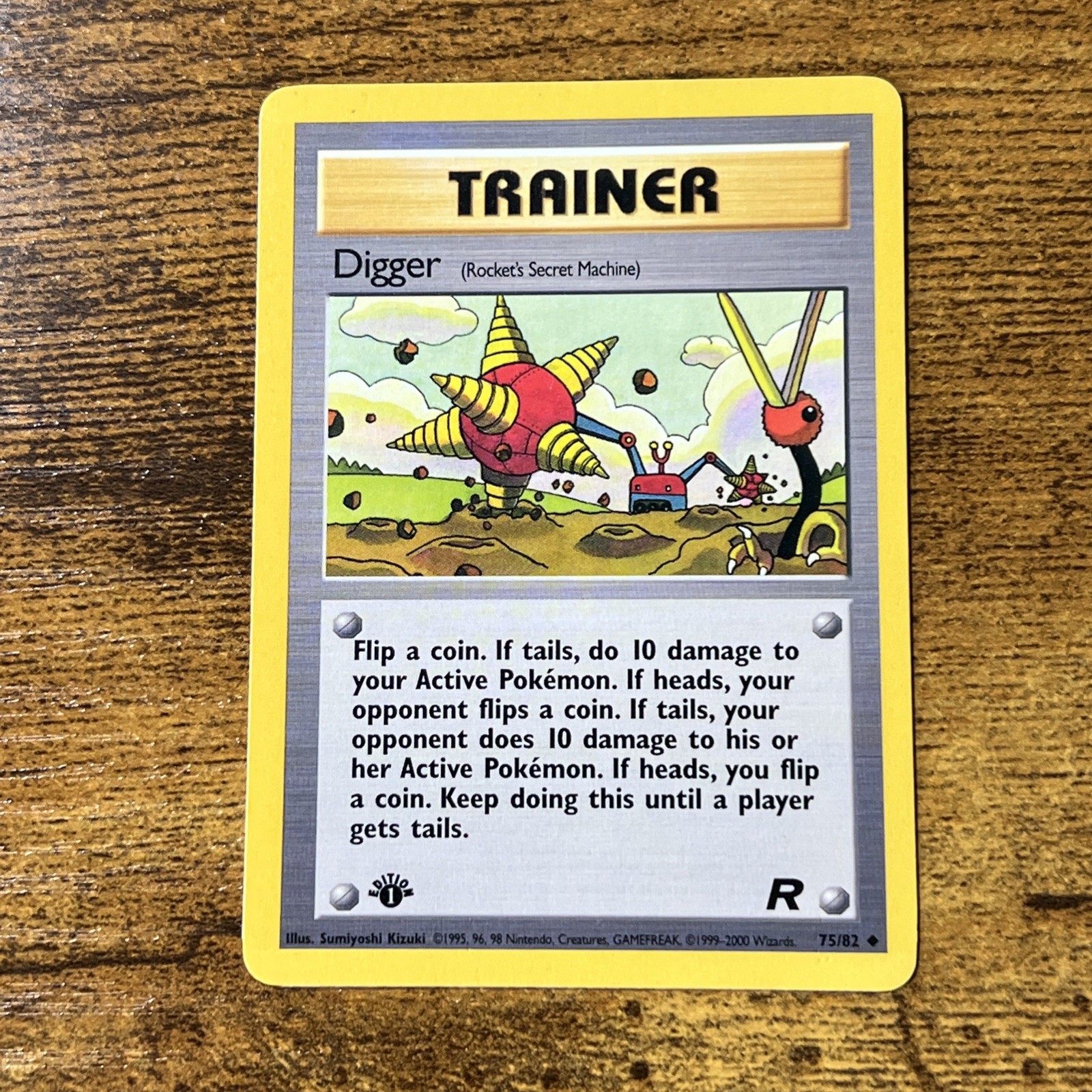 Digger 1st Edition 75/82 Trainer Team Rocket Pokémon TCG Card Uncommon