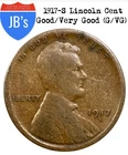 1917-S Lincoln Wheat Cent Circulated Good to Very Good (G/VG+)