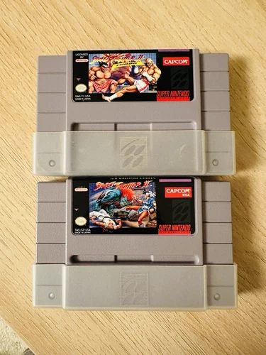 Super Nintendo Street Fighter II & Turbo Game Cartridges, Authentic And Tested
