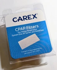 Carex CPAP Filters 6 Pack for Philips Respironics System One 60 Series USA