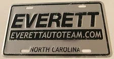 Everett Auto Team Dealership Booster License Plate North Carolina