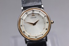 Vintage Near MINT SEIKO CREDOR 2F70-0300 Qz Gold Dial 18K Ladies Watch JAPAN