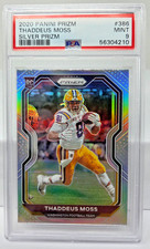 2020 Prizm SILVER REFRACTOR - THADDEUS MOSS Rookie RC Card PSA 9 MINT. rookie card picture