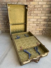 vtg Wardrobe Steamer Trunk Milwaukee Stamping co + Shwayder Hardware *READ*