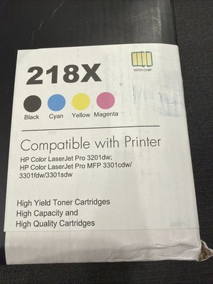 4PK 218A W2180A Toner for HP Color LaserJet Pro MFP 3301cdw 3301fdw [WITH CHIP]