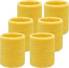 6 Pack 4 Inch Wrist Sweatbands Tennis Wrist Bands Absorbent Sweat Band for Men a