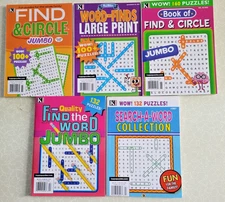 Kappa Word Seek  Puzzle Books - Lot of 5 -Current - Great Stocking Stuffers 130+
