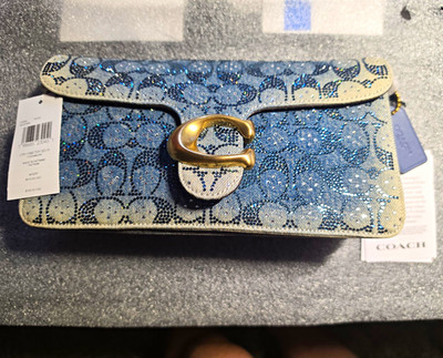 Coach Tabby 26 Loved Denim Crystal Blue Signature Crossbody Bag w/ Dust Bag