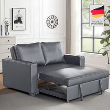 2 Sitzer Sofa Schlafsofa Verstellbarer Rückenlehne 3-in-1 Schlafcouch Sesselbett