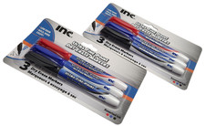 2 PACKS 6 INC  ULTRA FINE POINT DRY ERASE MARKERS MULTICOLORED RED BLUE BLACK