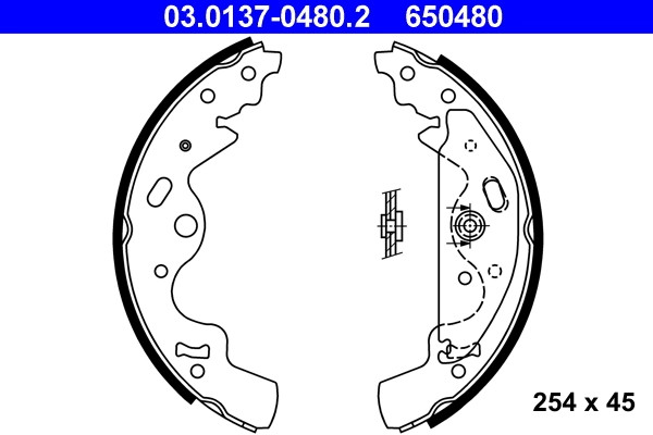 Kit mâchoires de frein arrière ATE 03.0137-0480.2 compatible OE SFS000030