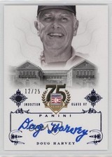 2014 Panini Hall of Fame Signatures Blue 12/25 Doug Harvey #19 Auto HOF pu3