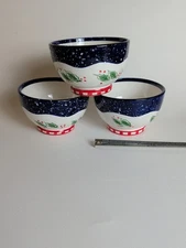 Set of Three Smucker's Christmas/Holiday Dessert/Ice Cream Bowls,2001