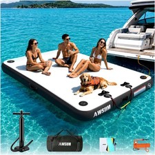 Inflatable Floating Dock Polyvinyl Chloride 5x6 ft Non-Slip Water Platform