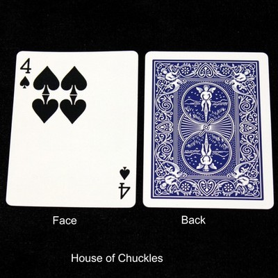 4 of Spades - 3 Moved Pips, Bicycle Printed Gaff Card, Blue