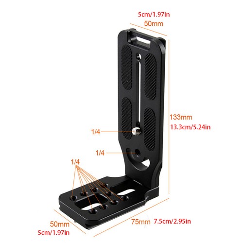 Camera L Bracket Vertical Horizontal Switching Tripod Head Quick Release Plate a - Foto 2 di 6