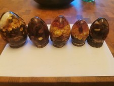 1. AMBER  EGGS.HANDMADE POKSY RESYN AND BALTIC AMBER.