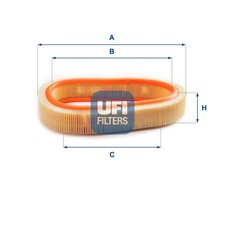 Luftfilter UFI 30.806.00 für OPEL Kadett E CC (T85) Vectra A Limousine (J89)