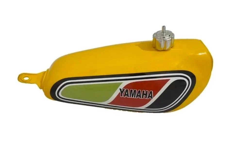 APTO PARA Yamaha DT100 DT 100 Enduro 1977-79 Amarillo Gasolina Tanque + Tapa Foto 3 de 4