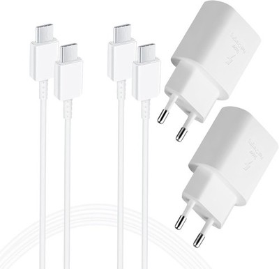 USB C Schnellladegerät 25W 2-Pack mit 1,5m Type C Ladekabel für Smartphones