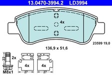 ATE Front Axle Disc Ceramic Brake Pad Set For CITROEN PEUGEOT DS Mpv C2 425330