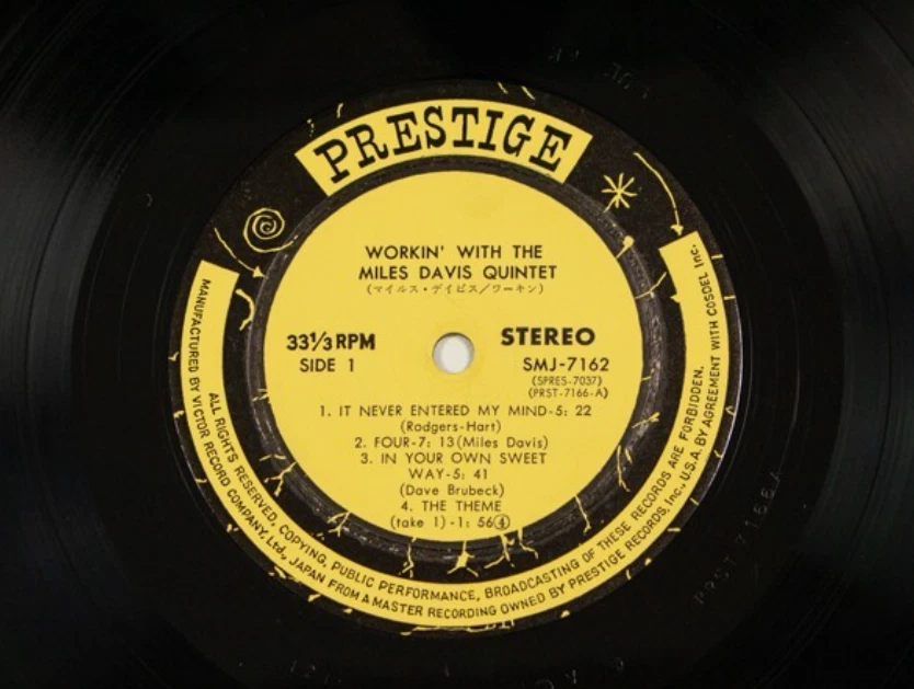 The Miles Davis Quintet Workin' Prestige SMJ-6503(M) Japan  VINYL LP OBI - Image 3 of 3