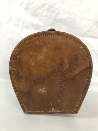 Vintage Leder Hufeisen geformt Kragen Aufbewahrungsbox viktorianische Schmuckknöpfe - Bild 10 von 10
