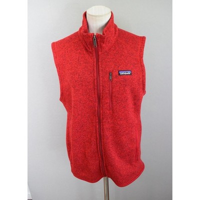 Patagonia Better Sweater Vest Medium Red Heather Full Zip 25881 Mens Fleece