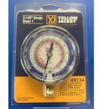 YELLOW JACKET 3-1/8" (80mm) BLUE HEAT PUMP REPL. GAUGE (22/407C/410A) 49134