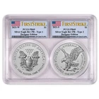 2021 Reverse Proof $1 American Silver Eagle Designer 2pc Set PCGS PR69 FS Flag
