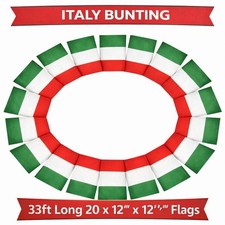 3 X 10 Metre's Italy Bandiera Italia Flags Rugby Party Bunting Speedy Delivery