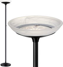 Super Bright 30W LED Torchiere Floor Lamp, Dimmable Modern Design, 70" Black
