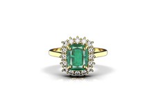 3.9Ct Cushion Natural Emerald Diamond Wedding Ring 925 Sterling Silver 7
