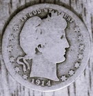 1914 Barber Quarter – Circulated Condition – 90% Silver
