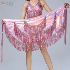 Latin Dance Sequined Fringed Hip Towel Belly Dance Waist Chain Shake Towel Skirt