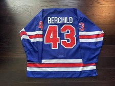 NTDP Team USA Game Worn Hockey Jersey #43 Mikey Berchild Tie Down Hurricanes