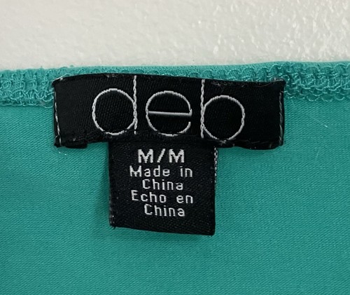 Vintage Deb Tank Top Medium Teal Green Lace Trim Camisole Fairy Y2K 90s - Picture 6 of 7